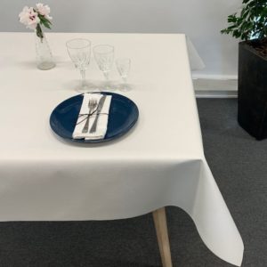 Akryl-/tekstildug hvid prik 110 cm RUND