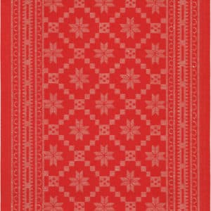 Ekelund jule Dinner for Two i rød indfarvet julemønster, 35 x 110 cm fra textilogvoksdug.dk