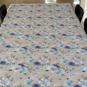 tekstildug lys grå med blomster VT0051