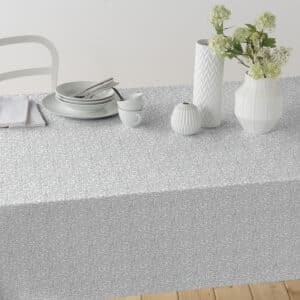 JTekstildug Små Lysegrå Bladranker 140 cm fra textilogvoksdug.dk